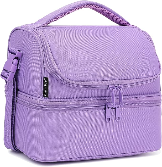FlowFly Double Decker Cooler Insulated Lunch Bag Large Tote by FlowFly