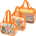 XEWEA Clear Travel Toiletry Bags, 3 Pack TSA Approved Transparent Makeup Bag by XEWEA