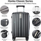 Hanke 20 Inch Carry On Luggage 22x14x9 Airline Approved Lightweight PC Hard - Image 3