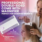 Dandruff Comb and Scalp Massager Set - (4 Piece Set) Exfoliating Hair Tool Kit with Fine Tooth Comb, Silicone Scrubber, Travel Case - Flake & Buildup Removal for Men, Women, Kids - All Hair Types