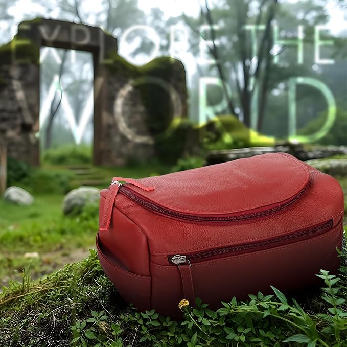Leather Toiletry Bag For Men Women Dopp Kit Mens Hanging Toiletry Bag Travel - Image 8