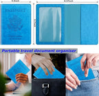 Sky Blue & Red Passport Holder Wallet Cover Case - Image 2