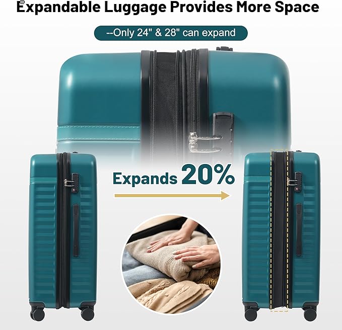Merax Luggage Sets Front Opening, 2 Piece Hardshell Suitcase - Image 7