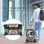 Luggage Protector Plus 1 Luggage Tag, Gothic Moon Face Travel Case Cover - Image 5