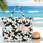 LEDAOU Beach Bag Waterproof Sandproof Women Tote Bag Pool Bag - Image 2