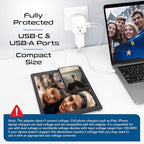 Ceptics International Power Plug Adapter Travel Set, 20W PD & QC, Safe Dual USB - Image 3