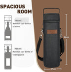Tirrinia Single Bottle Wine Gift Carrier Bag, Insulated Travel Wine Cooler Tote - Image 3