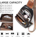7L Sling Bag for Women Men Leather Small Sling Backpack Daypack Anti Theft - Image 3