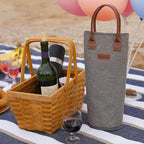 Zormy Single Bottle Insulated Wine Tote, Brushed Khaki Padded Cooler - Image 8