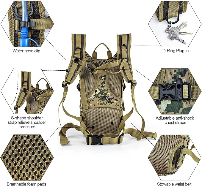 Tactical Hydration Backpack 2L Water Bladder - Image 4