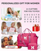 7 8 9 10 11 12 13 14 15 16 Year Old Girl Birthday Gifts-Initial Travel Bag - Image 2