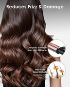 Curling Wand for Long Hair - Ceramic Tourmaline Barrel with 40000000 Negative Ions, Defined Curls and Easy to Use with Temperature Control for All Hair Types,