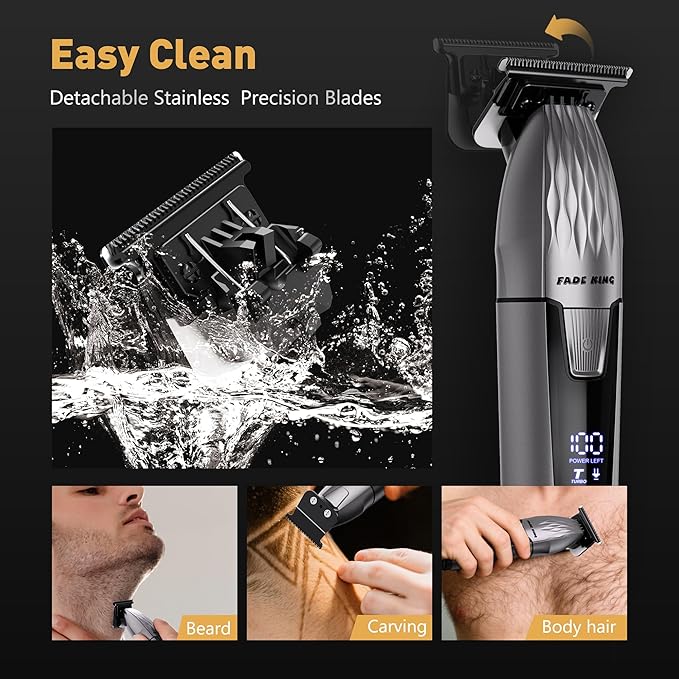 FADEKING® Cordless Hair Clippers and Beard Trimmer for Men, Professional Barber Kit for Hair Cutting and Beard Styling, Premium Grooming Gift for Men