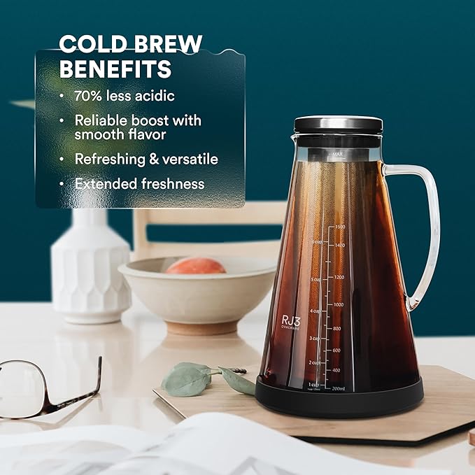 OVALWARE Airtight Cold Brew Iced Coffee Maker Pitcher - Image 3