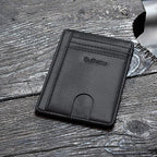 Buffway Slim Minimalist Front Pocket RFID Blocking Leather Wallets - Image 4