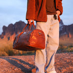 Handmade Leather Duffel Bag Luxury Duffle Bag Leather weekender Backpack - Image 3