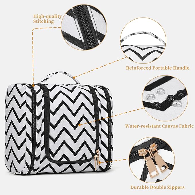Hanging Travel Toiletry Bag, Large Capacity Cosmetic Travel Toiletry Organizer - Image 7