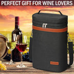 2 Bottle Wine Bag Wine Cooler Carrier Wine Gift Tote Bag, Leakproof & Insulated - Image 5