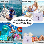 LEDAOU Beach Bag Waterproof Sandproof Women Tote Bag Pool Bag - Image 2