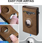Airtag Wallet for Men, with Cash Pocket 2 ID Window 9-12 Cards, Metal Case - Image 3