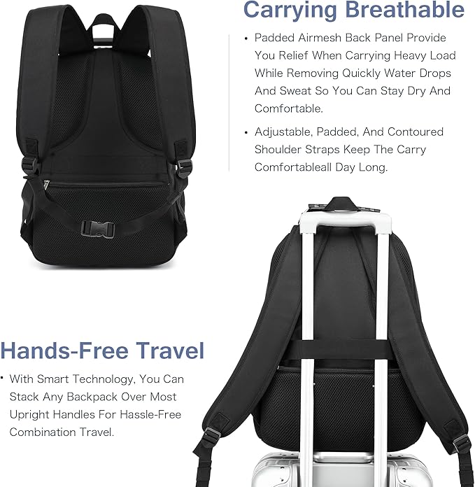 Boniyee Travel Backpack 17.3 Inch, Business Anti-Theft Laptop Bag - Image 3