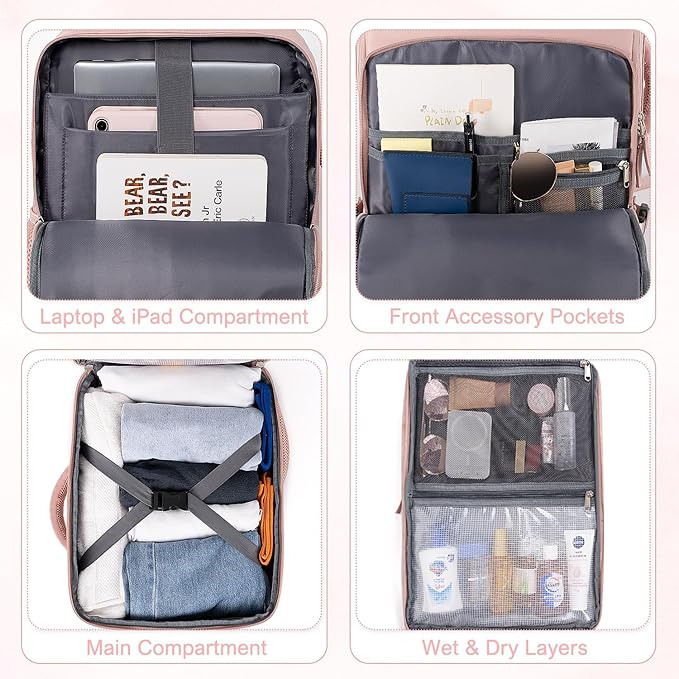 Travel Backpack for Women, Flight Approved Carry On Backpack - Image 7