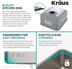 KRAUS Dex 17-Inch Undermount Single Bowl TRU16 Gauge Stainless Steel Kitchen - Image 7