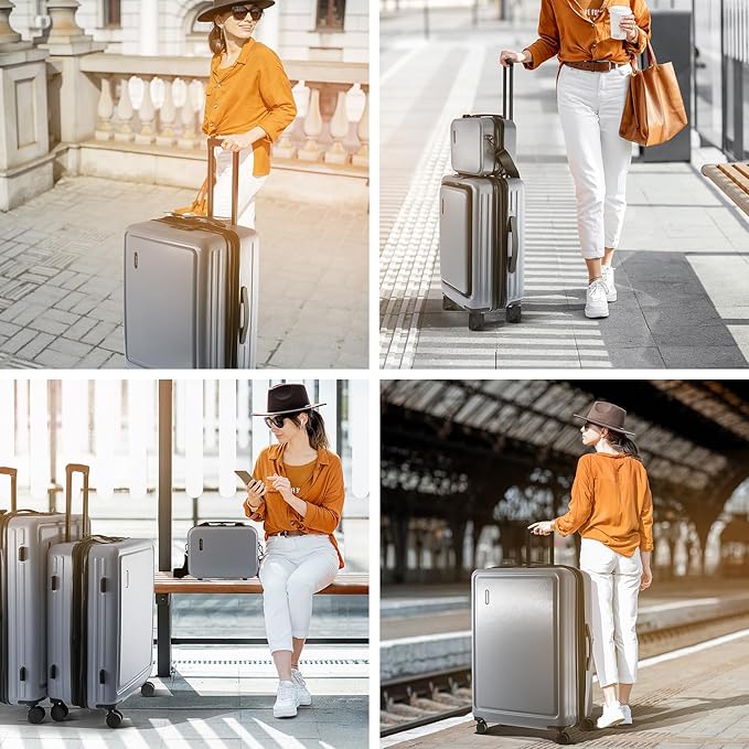 Hard Shell Luggage Sets with Spinner Wheels 4 Piece, Expandable Large Suitcases - Image 7