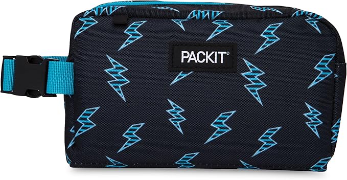 PackIt Freezable Snack Box, Striped Bolts, Built by PackIt