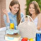 Bluboon Lunch Bag for Women Men Cute Corduroy Lunch Tote Bags Reusable - Image 2
