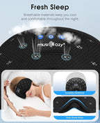 MUSICOZY Sleep Headphones Breathable Sleep Mask Bluetooth 5.4 Wireless - Image 2