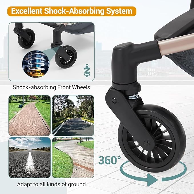 Jojoka Lightweight Stroller for Airplane, Compact Strollers for Travel - Image 4