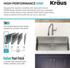 KRAUS Dex 33-inch Undermount 16 Gauge Stainless Steel Single Bowl Kitchen Sink - Image 4