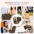 Travel Makeup Bag With 360° rotating LED Mirror, Waterproof cosmetic organizer - Image 8