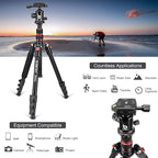 BONFOTO B690A Camera Tripod for Travel, Lightweight Aluminum Portable DSLR - Image 3