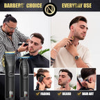 Novah® Professional Hair Clippers for Men, Professional Barber Clippers and Trimmer Set, Mens Cordless Hair Clipper for Barbers Haircut Fading Kit Fade - Gold