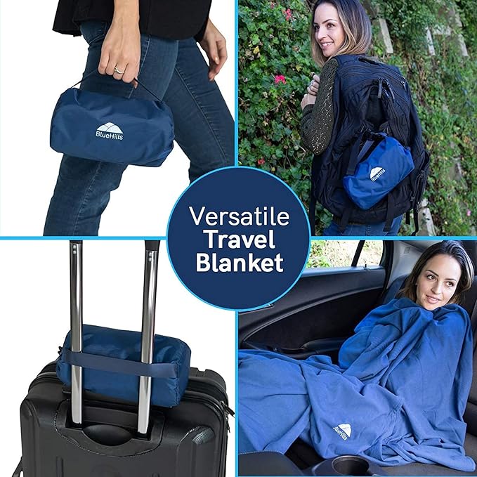BlueHills Ultra Compact Travel Blanket 2 Pack Large Soft Cozy Portable Blanket - Image 10