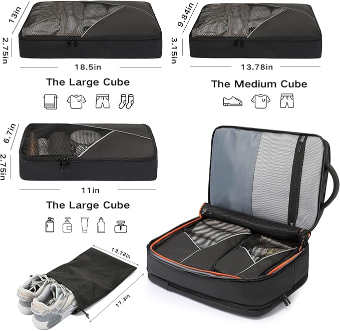50L Carry on Travel Backpack, Expandable Airline Approved Backpacks - Image 3