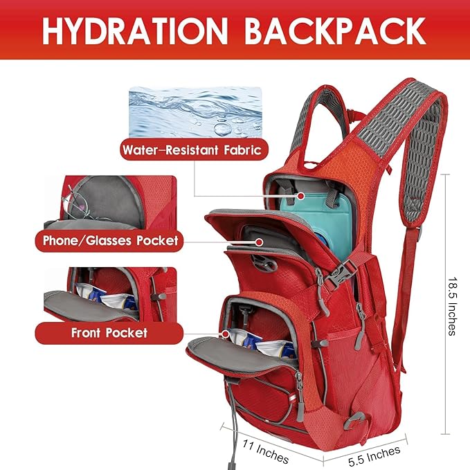 WOLT Hydration Backpack 18L Hiking Water Backpack - Image 2