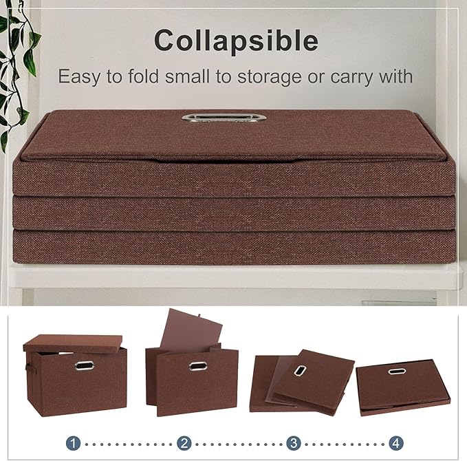 Large 17" 36 Quart Collapsible Stackable Storage Bins - Image 4