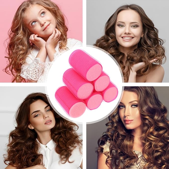 Beaupretty 8PCS Hair Sponge Roller Spiral Hair Curlers, Self-Adhesive Foam Curlers for HairStyling, No Heat Sleep-In Roller for Women