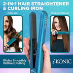 IKONIC 1.25” Floating Plates, 100% Pure Ceramic Hair Straightener & Flat Iron – Fast Heating, Anti-Static, Infrared Technology – Frizz-Free, Sleek Hair Styling Tool for Women & Professionals