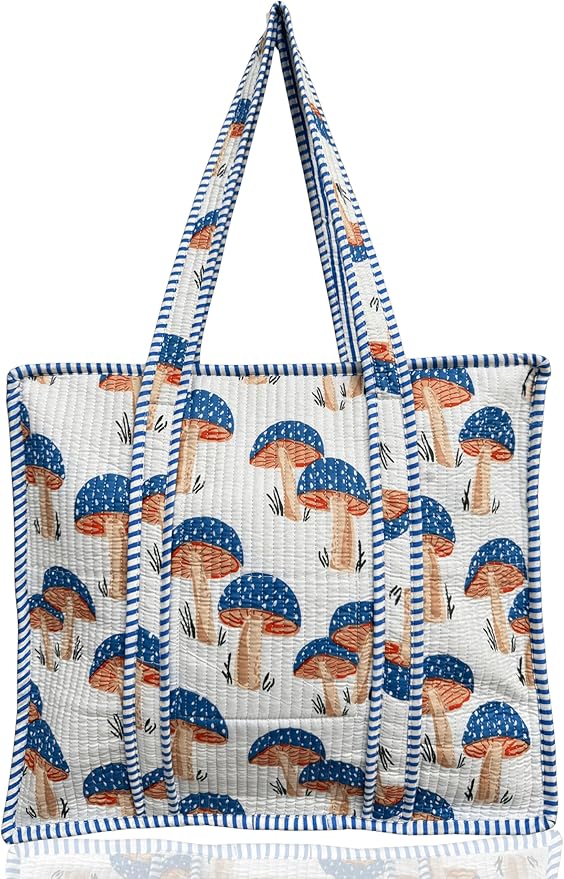 Cotton Quilted Tote Bag for Women – Large Beach & Travel Tote by ThirdEyeExport