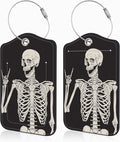 2 Pcs Rock and Roll Skull Luggage Tags by Unknown