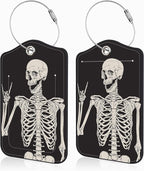 2 Pcs Rock and Roll Skull Luggage Tags by Unknown