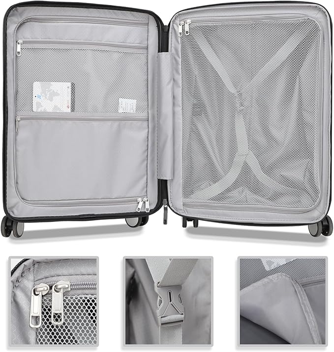 20 Inch Lightweight Expandable Carry On Luggage, PC Hardside Suitcase - Image 8