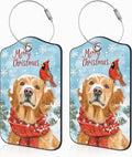 Set of 2 Christmas Dog and Red Cardinal Luggage Tags by Unknown