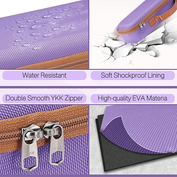 RAIACE Hard Storage Case Compatible with Dyson Airstrait Straightener, Travel Carrying Bag. (case only). - Purple