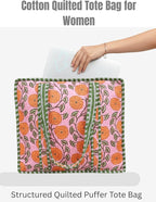 Cotton Quilted Tote Bag for Women – Large Beach & Travel Tote - Image 4