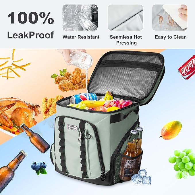 Beach Cooler Backpack for Men 36cans Insulated Backpack Cooler Lunch Bag for - Image 6